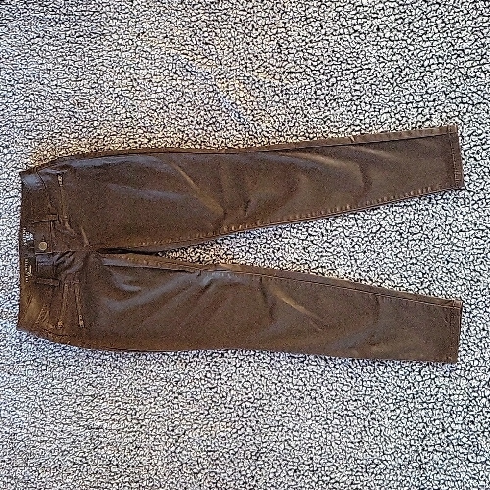 The Limited Brown Coated Skinny Jeans Size 2 Long